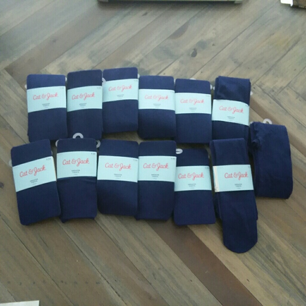 New 12 pair of girl's navy sweater tights